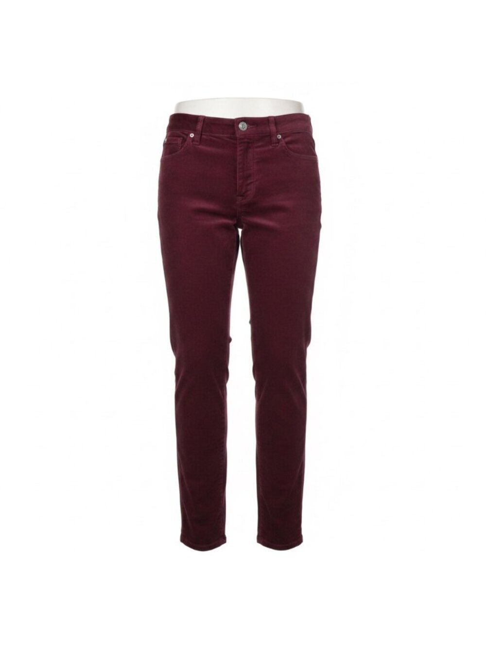 J. Crew Womens Burgundy Stretch Corduroy Skinny Pants Mid-Rise Waist Size 29